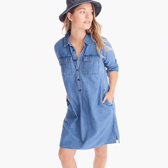J. Crew Dresses & Skirts - J. Crew Chambray Shirtdress Size Small